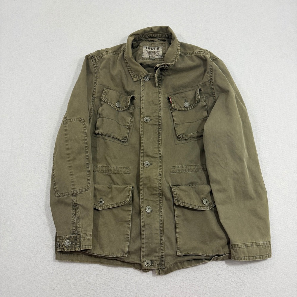 Levis Jacket Mens XL Olive Green Military Field M65 Style Cotton Utility Coat